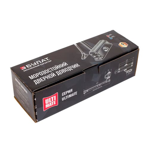 Доводчик дверной БУЛАТ ULTIMATE ДД-100 A-W, 40-120 кг, белый, морозостойкий, 1/10