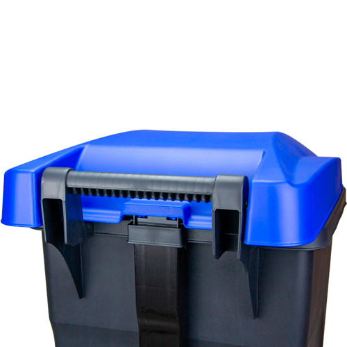 Бак для мусора 85 л с педалью на колесах, синий, 1/1