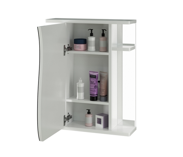 Зеркальный шкаф, Классик-55, левый без подсветки, ПВХ