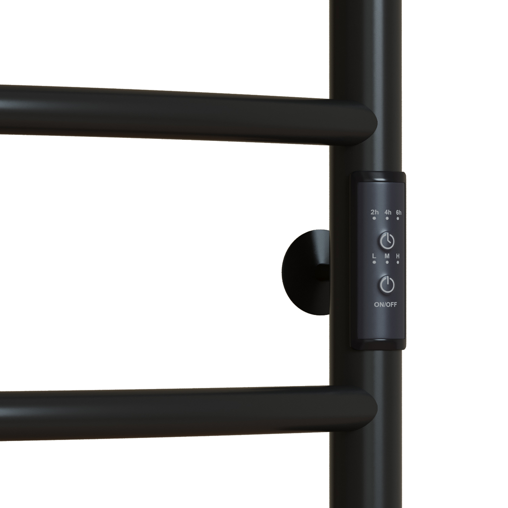 Полотенцесушитель MIXLINE VEGA 80х50, таймер, 318Вт, 5 перекладин + ПОЛКА электрический ЧЕРНЫЙ