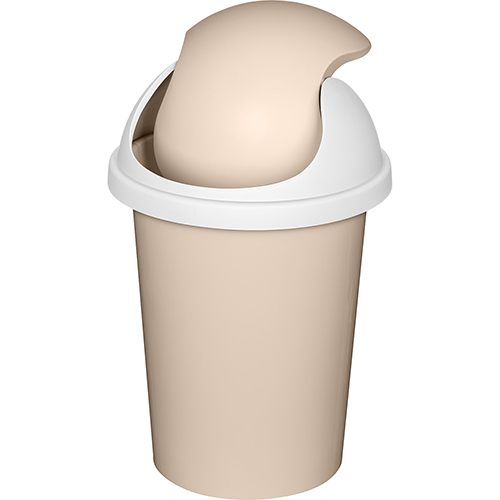 Контейнер для мусора 10 л Homver Rambai 221303627/01, круглый, бежевый