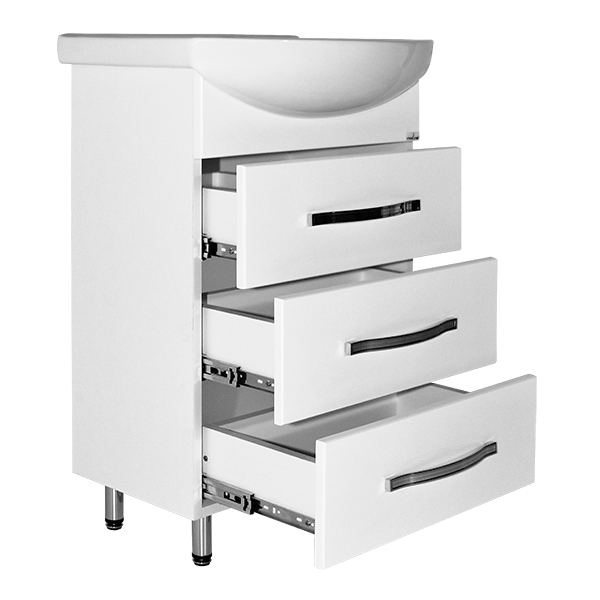 Тумба д/ванной, ДИАМАНТ-55,  ОТДЕЛЬНО ПРИОБРЕТАЕТСЯ РАКОВИНА под раковину Элеганс-55, Rosa, ПВХ, раковина в комплект не входит