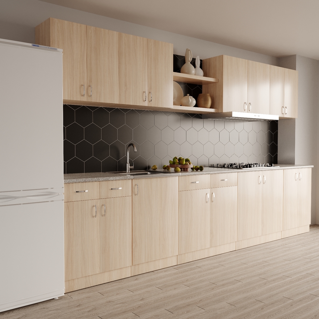 шкаф навесной кухонный 60 венге светлое, дуб млечный