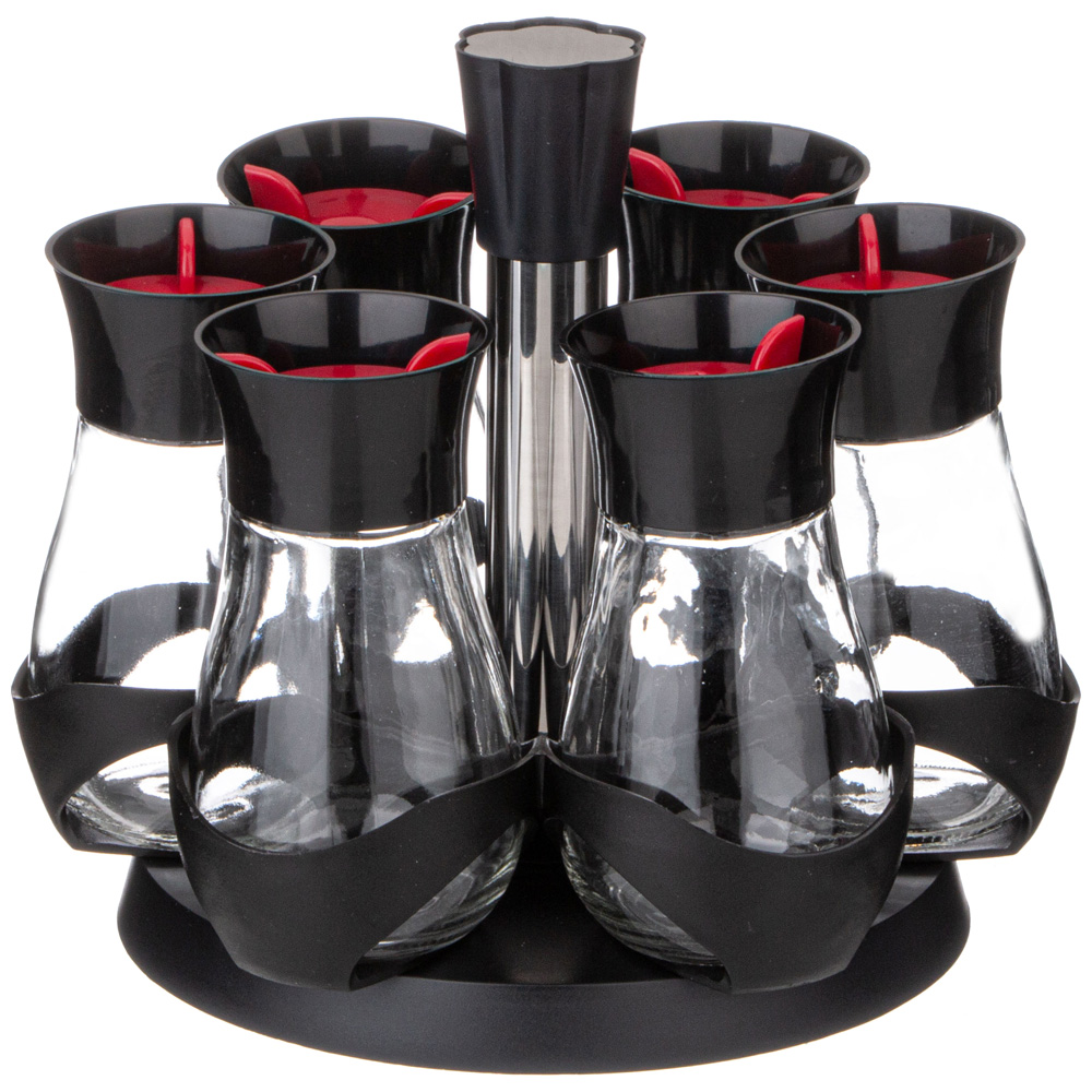 НАБОР БАНОЧЕК ДЛЯ СПЕЦИЙ ИЗ 6 ШТ. НА ВРАЩАЮЩЕЙСЯ ПОДСТАВКЕ