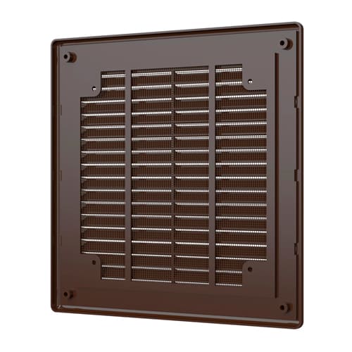 Решетка вентиляционная 208х208мм вытяжн. АБС 2121Р коричневый, разборная, ERA, 1/40