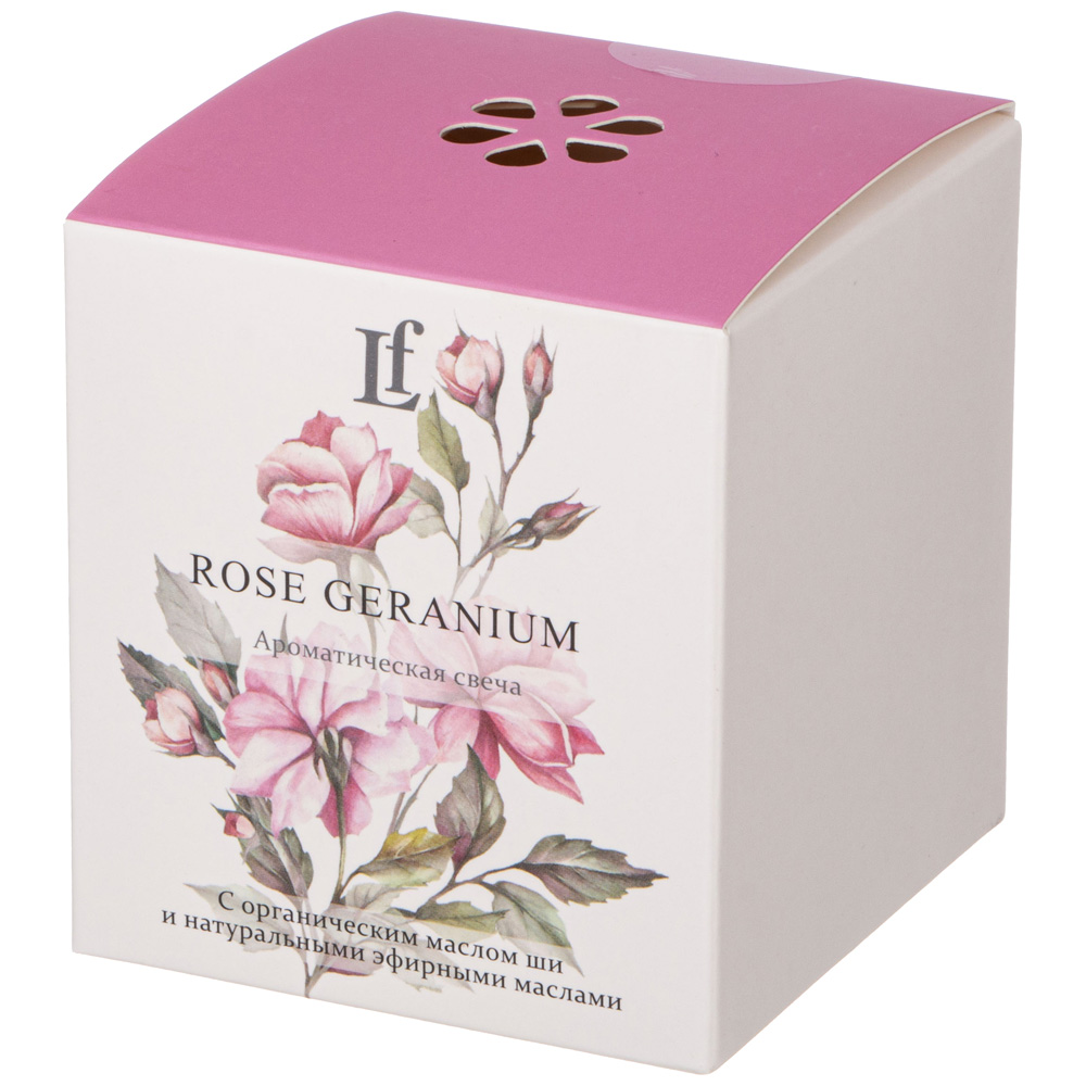 Свеча ароматизированная в стакане, ROSE GERANIUM, 7, 5*8, 5 см