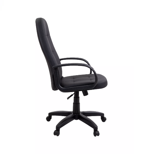 Кресло офисное, компьютерное TRON V1 экокожа черная Prestige, хром, черный