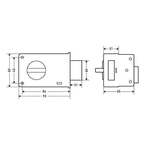 Замок накладной Омега ЗН1-1 ЗАЗ, медь, 1/20