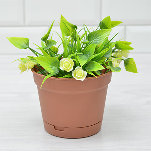 Горшок для цветов 0.7 л Homver Mint 221611832/01, 120 мм, с поддоном, терракотовый