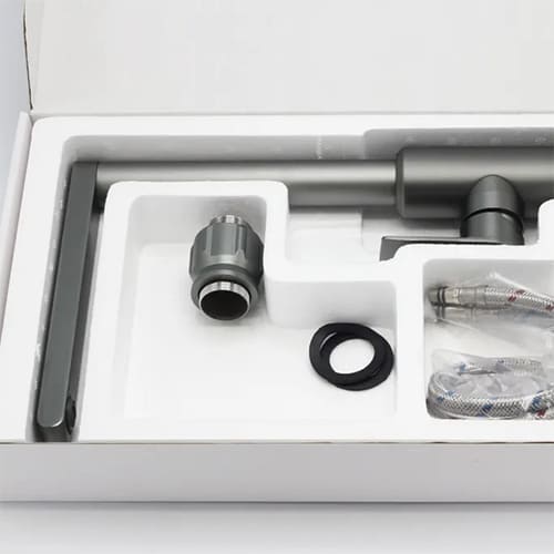 Смеситель для кухни DIKALAN AL4076-G высокий излив, серый матовый, 1/10