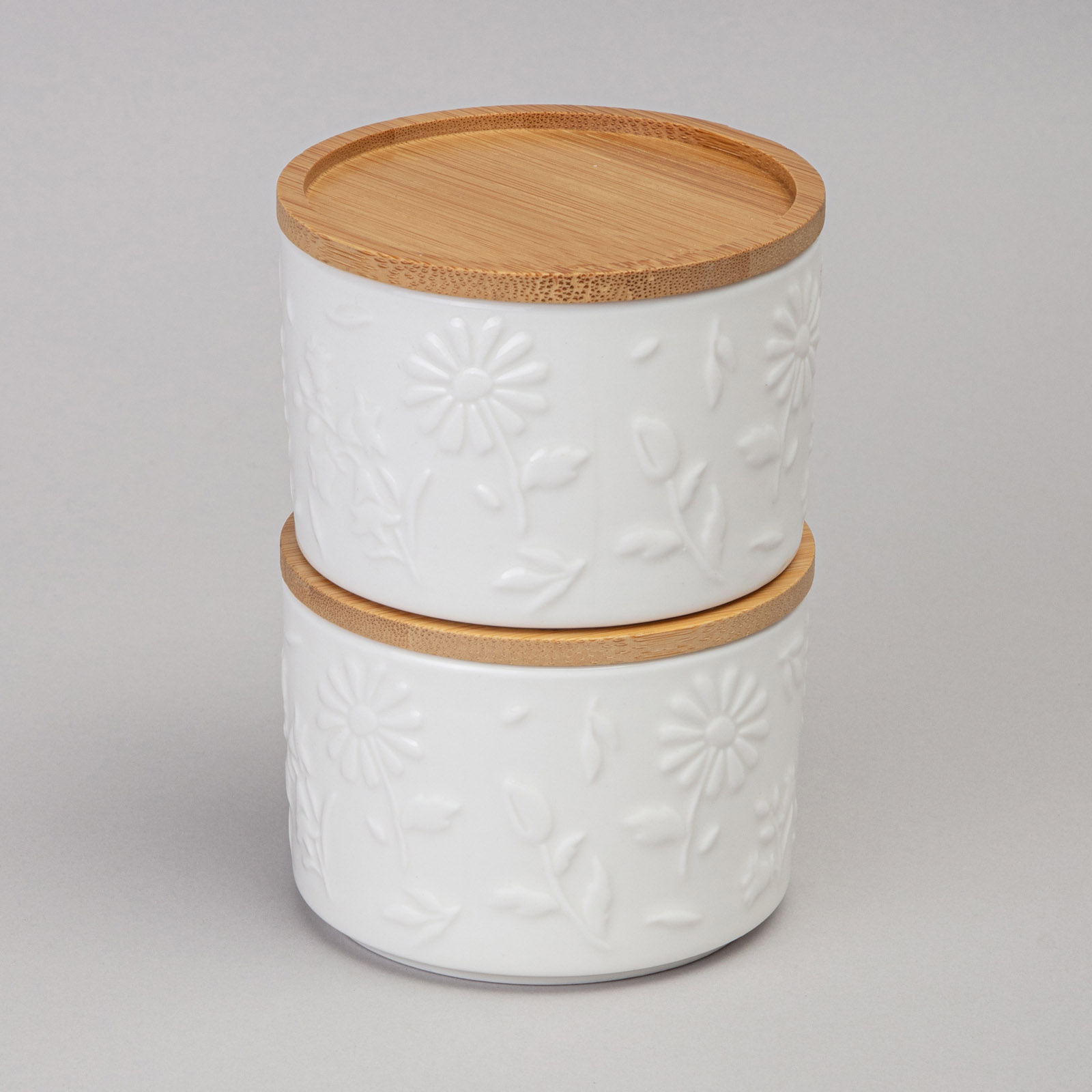 НАБОР БАНОК LEFARD, FLOWERS STORY, С ДЕРЕВ. КРЫШКОЙ 2 ШТ. 9*6, 5 СМ 225 МЛ