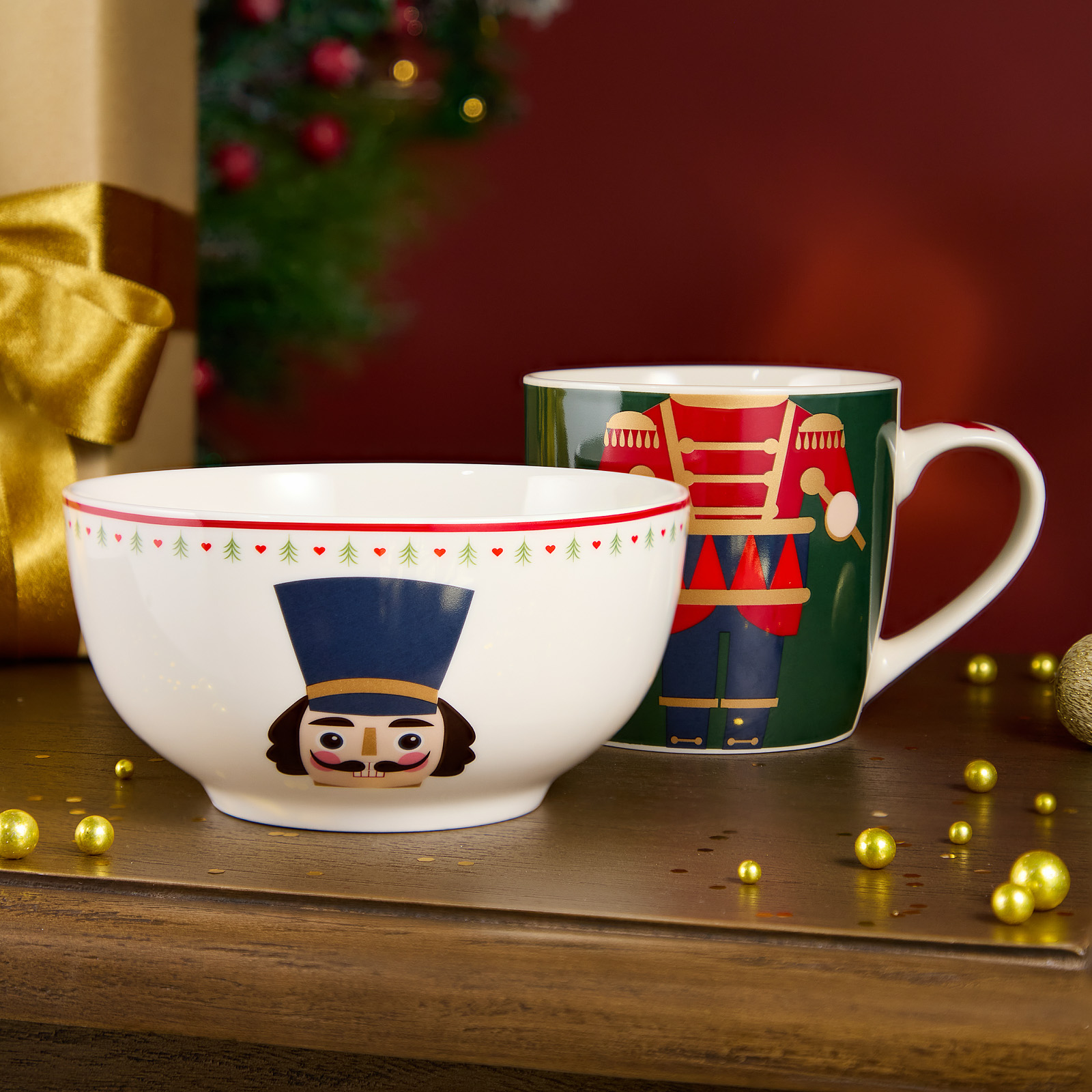 НАБОР ПОСУДЫ LEFARD, ЩЕЛКУНЧИК, 2 ПР., КРУЖКА 360МЛ, САЛАТНИК 500МЛ