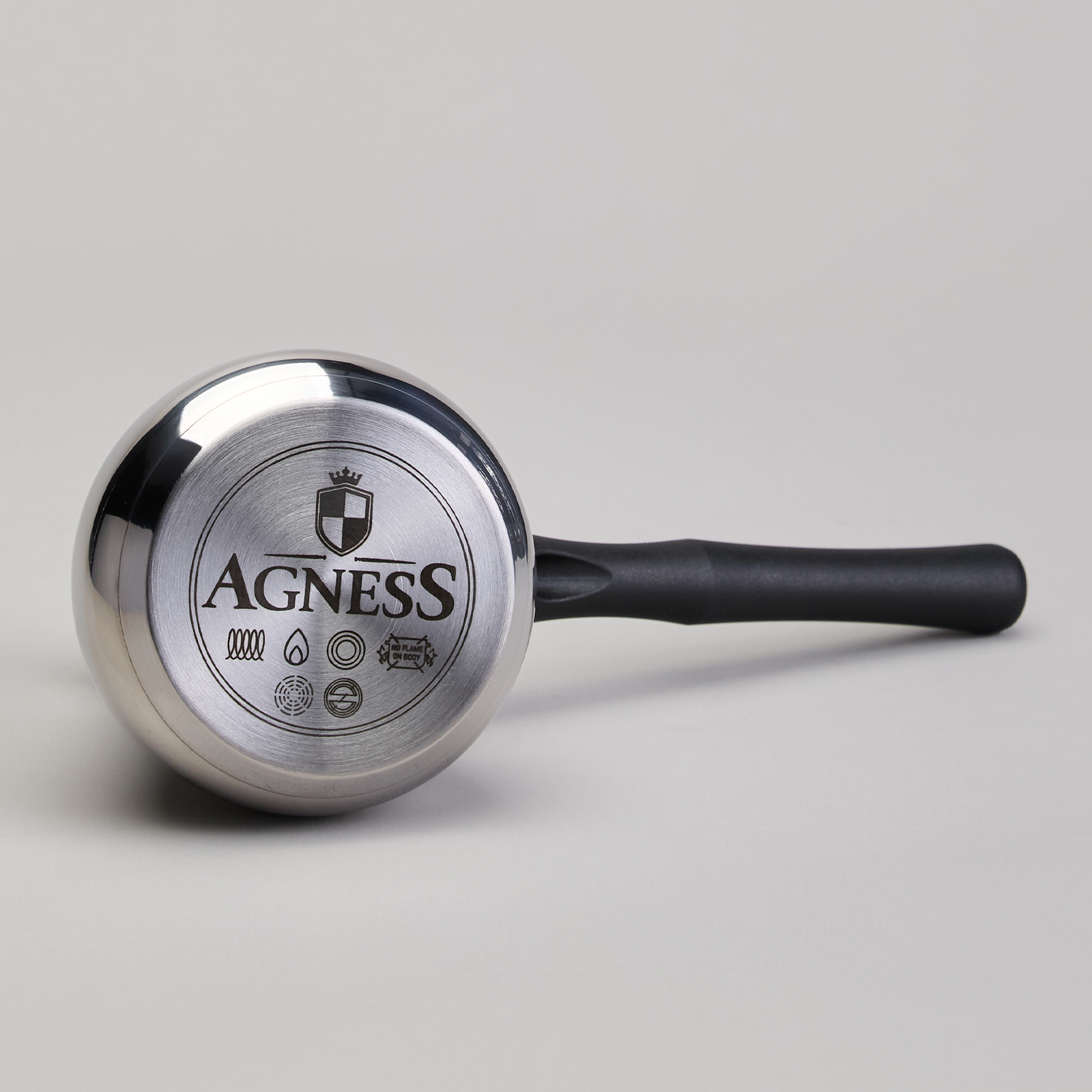 ТУРКА AGNESS, 350МЛ, НЕРЖ.СТАЛЬ, ТЕРМОАККУМУЛИРУЮЩЕЕ ДНО, ИНДУКЦИЯ