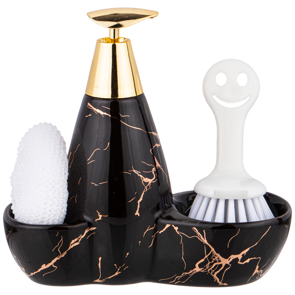 ДОЗАТОР ДЛЯ МОЮЩЕГО СРЕДСТВА, FANTASY, 500 МЛ + ГУБКА И ЩЕТКА 20*9*18 СМ, КОР=12ШТ.