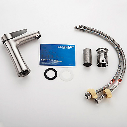 Смеситель для раковины LEDEME шар. 40 мм 71002 нерж. сталь LEDEME, 1/10