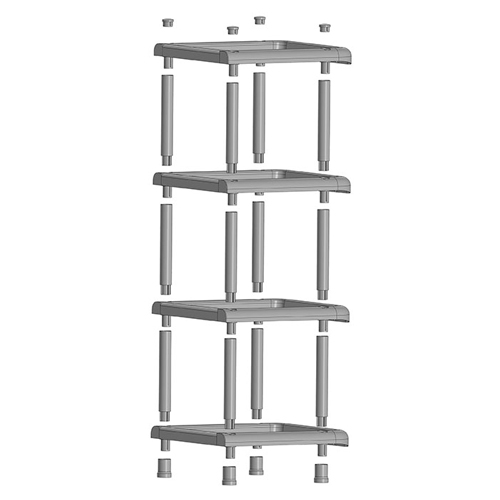 Стойка в прихожую IDEA МАЛАЯ УНИВЕРСАЛ М 2709,  4 секции, графитовая