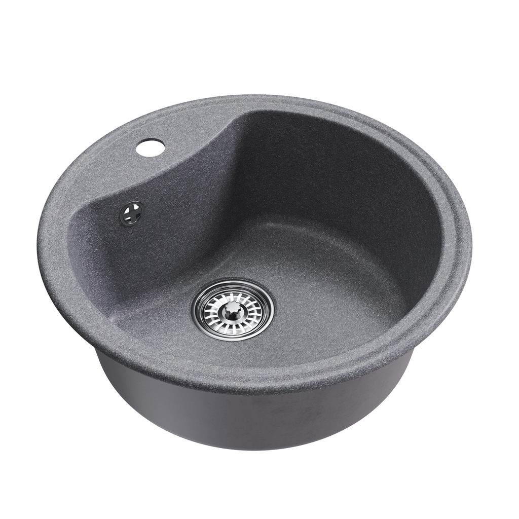 Мойкa ML-GM09 круглая, графит, 342, 510 мм, глуб. чаши 190 NEW