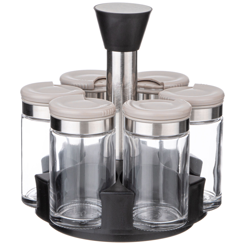 НАБОР ЕМКОСТЕЙ ДЛЯ СПЕЦИЙ 6ШТ 100МЛ НА ПОДСТАВКЕ AGNESS