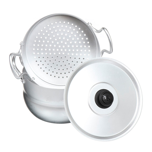 Пароварка 2,5л кастрюля металл. ручки, с крышкой, штампованный алюминий, БЕЛАЯ КАЛИТВА, 1/8