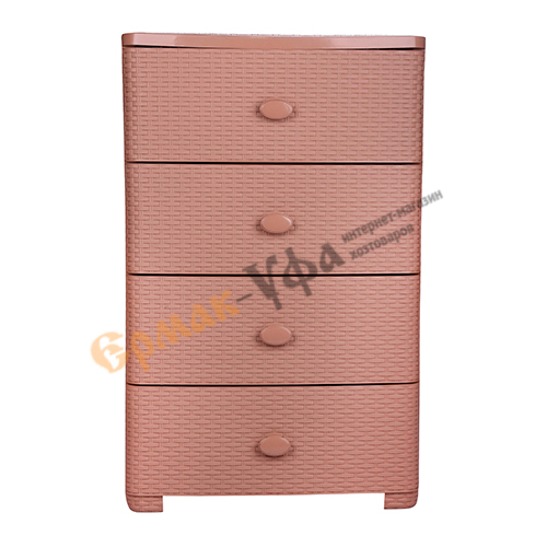 Комод 4-х секц ПЛЕТЕНКА широкий какао, Альтернатива, м4061, 1/1