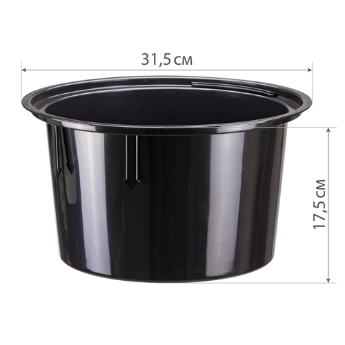 Горшок для цветов Дюна d 340 мм h 385 мм 19,5 л серый, со вставкой, 1/1