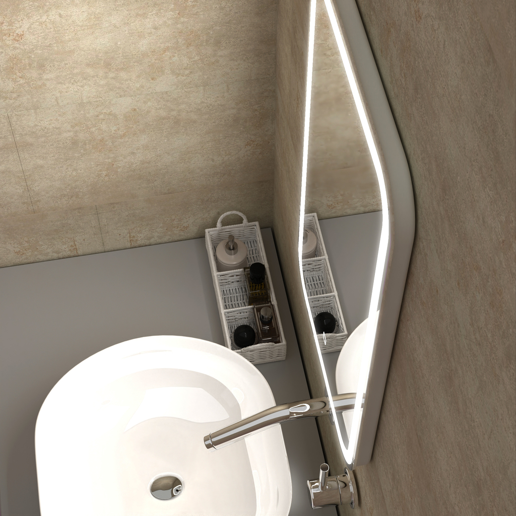 Зеркало MIXLINE, Мальта, 400*700, ШВ сенсорный выключатель, светодиодная подсветка НОВИНКА