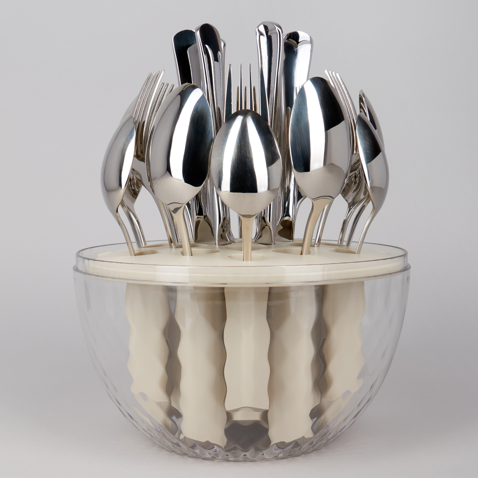 НАБОР СТОЛОВЫХ ПРИБОРОВ НА ВРАЩАЮЩЕЙСЯ ПОДСТАВКЕ, 24ПР., СТАЛЬ 18/10