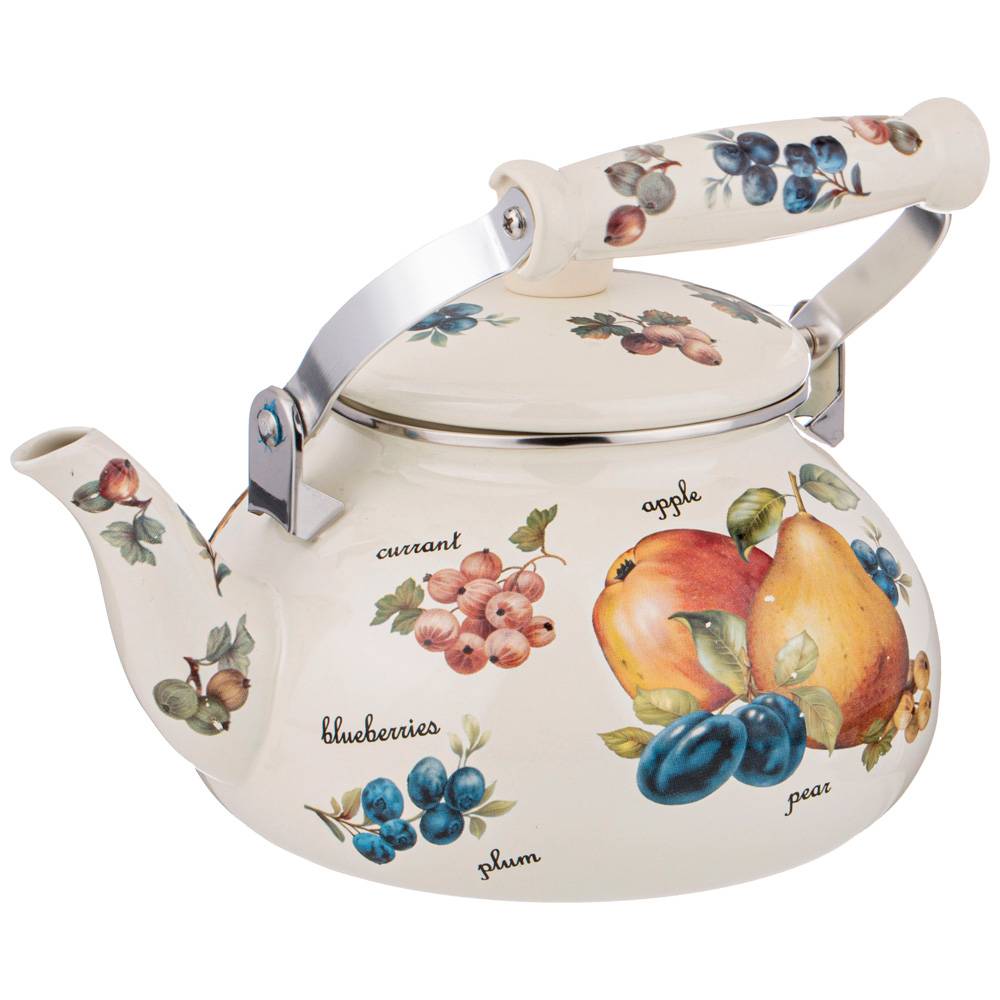 ЧАЙНИК AGNESS ЭМАЛИРОВАННЫЙ СЕРИЯ, ФРУКТЫ, 2, 5 Л