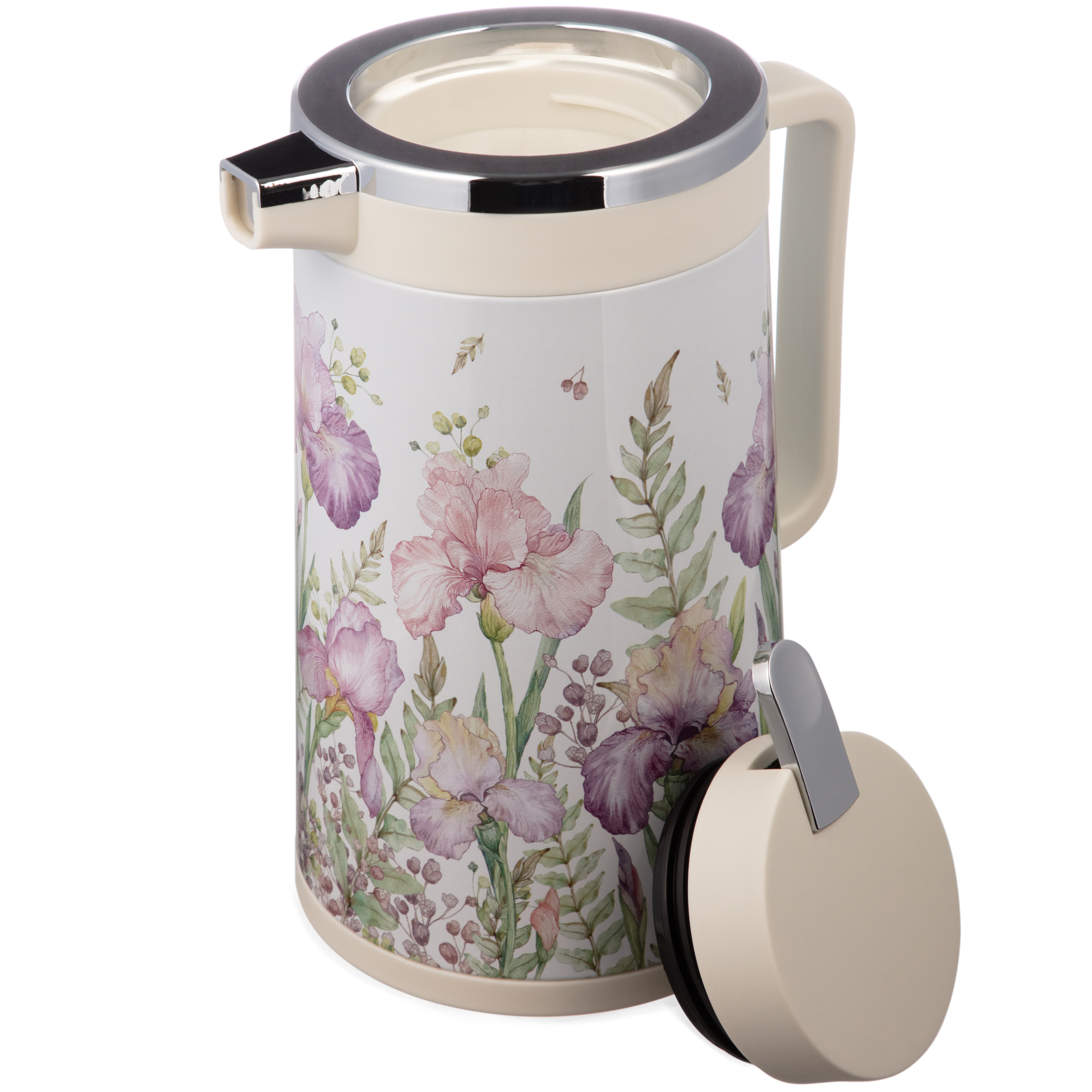 ТЕРМОС СО СТЕКЛЯННОЙ КОЛБОЙ, 950 МЛ, КРЫШКА С КЛАПАНОМ, СЕРИЯ, IRISES,