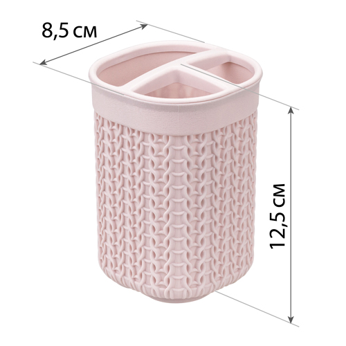 Подставка для зубных щеток IDEA ВЯЗАНИЕ М 2240, чайная роза