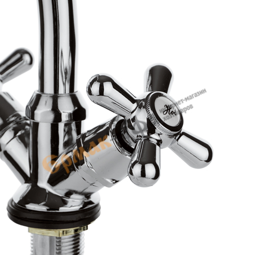 Смеситель для раковины ISTOK LIFE двуручный, с поворотным изливом, керам 0402. 437, 1/10