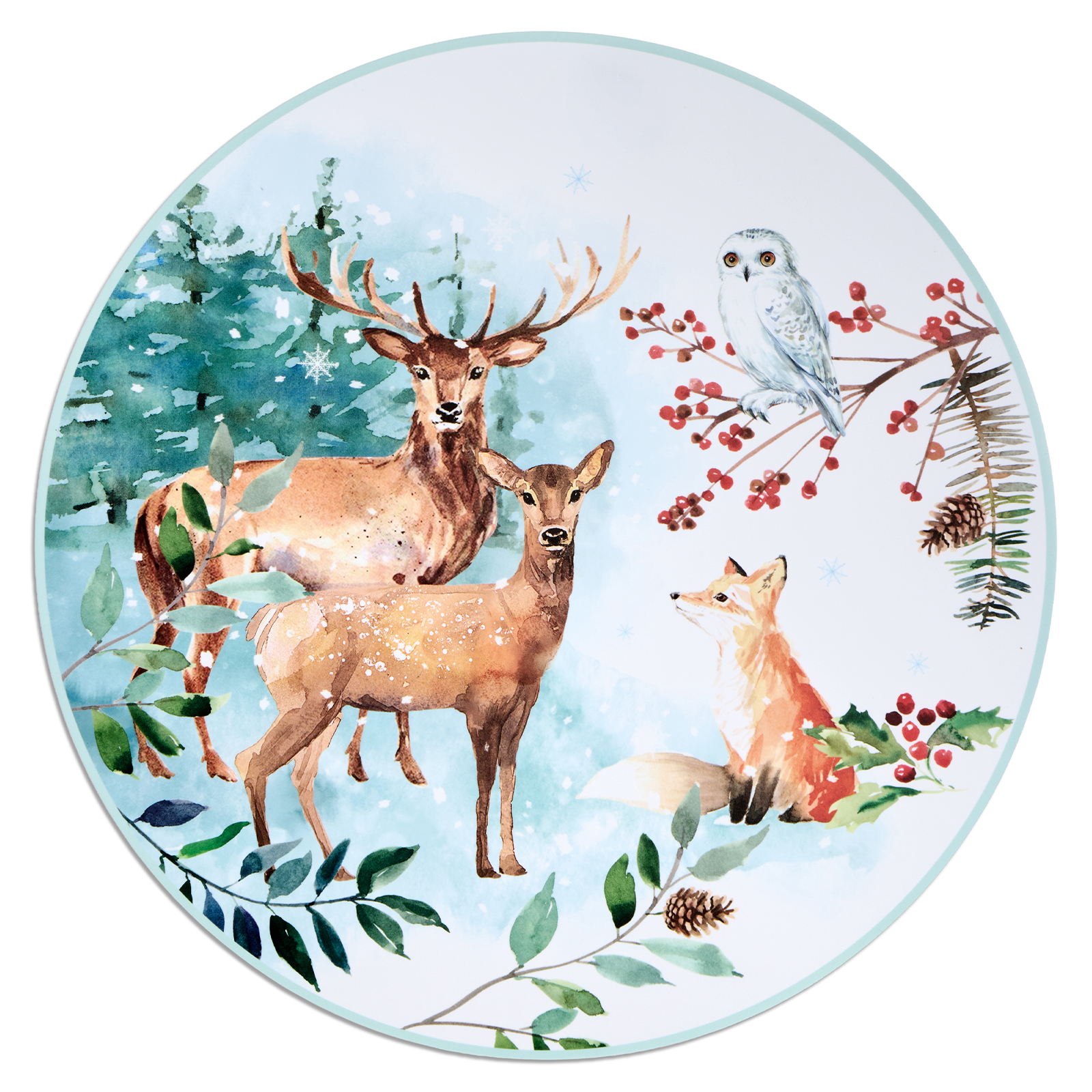 НАБОР ПОДСТАНОВОЧНЫХ САЛФЕТОК, ЗИМНЯЯ СКАЗКА, ИЗ 4 ШТ., ДИАМЕТР=38 СМ