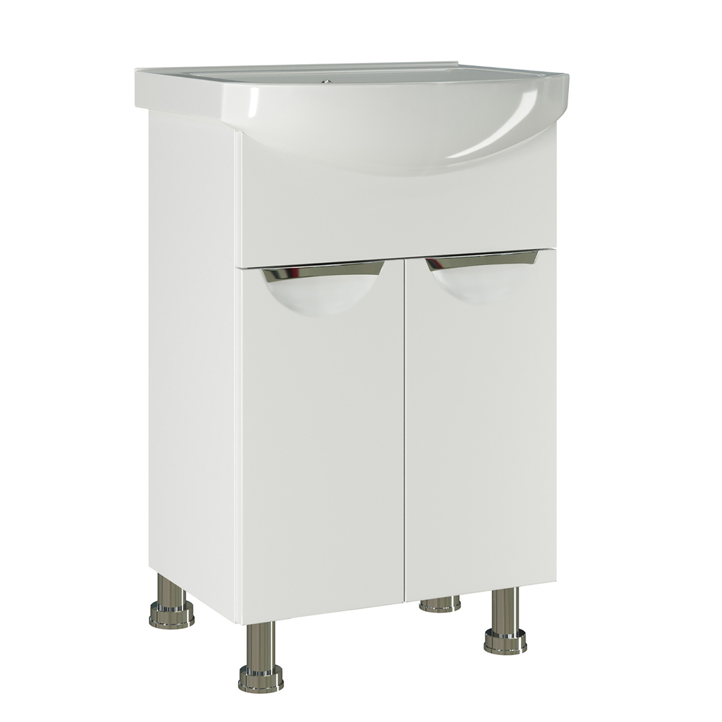 Тумба д/ванной, ЭТЬЕН-55,  ОТДЕЛЬНО ПРИОБРЕТАЕТСЯ РАКОВИНА под раковину Элеганс 55, Rosa, ПВХ, раковина в комплект не входит