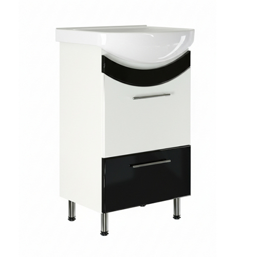 Тумба+Раковина Радуга-50 черная, под раковину Уют-50, 1/1
