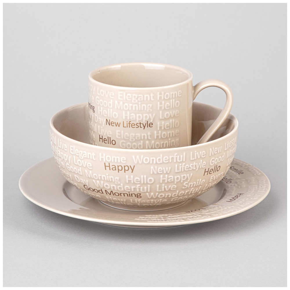 НАБОР ДЛЯ ЗАВТРАКА LEFARD, GOOD MORNING, 3 ПР. БЕЖЕВЫЙ, КОР=8НАБ.