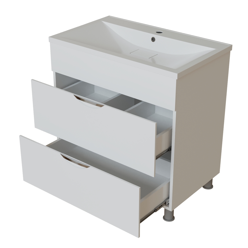 Тумба д/ванной, ЭТЬЕН-75,  ОТДЕЛЬНО ПРИОБРЕТАЕТСЯ РАКОВИНА под раковину Нелли-75, MIXLINE, ПВХ, раковина в комплект не входит