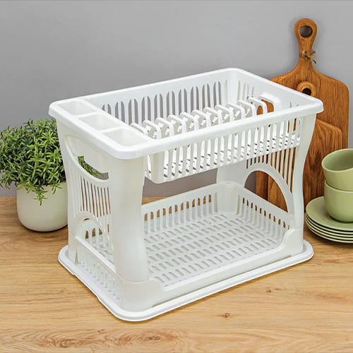 Сушилка для посуды 2-х ярусная, белый, 1/8