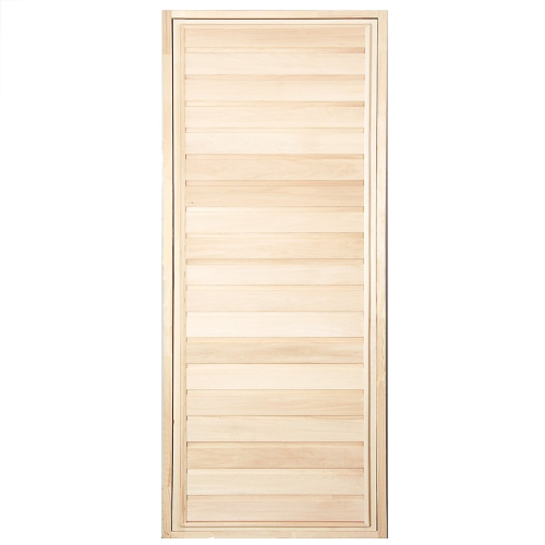 Дверь для бани БАННАЯ ЛИНИЯ глухая, горизонтальная 1.9 х 0.7 м, липа класс А, коробка из липы, петли