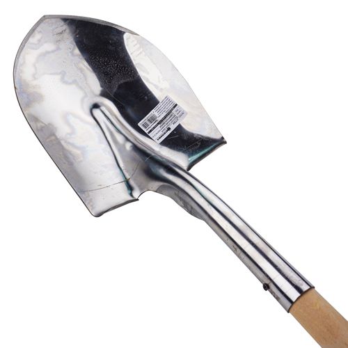 Лопата для сыпучих грузов НЕРЖАВЕЮЩАЯ толщина полотна 1,5 мм с деревянным черенком и пластиковой ручкой SPETSTEXNIK, 1/5