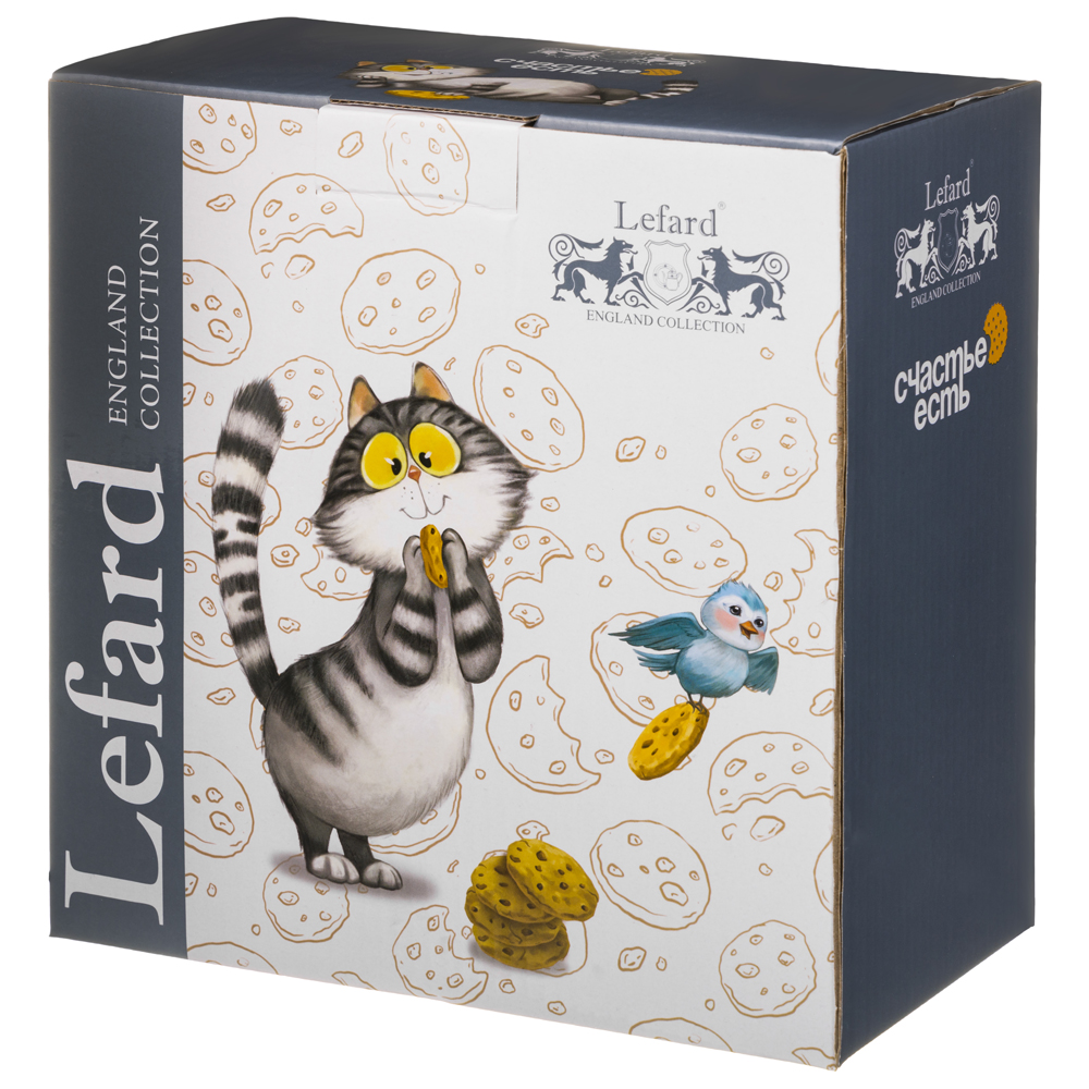 НАБОР ПОСУДЫ LEFARD, СЧАСТЬЕ ЕСТЬ, 3 ПР.: КРУЖКА 400 МЛ,  ТАРЕЛКА 20, 5 СМ,  САЛАТНИК 15, 5*5 СМ 600 МЛ