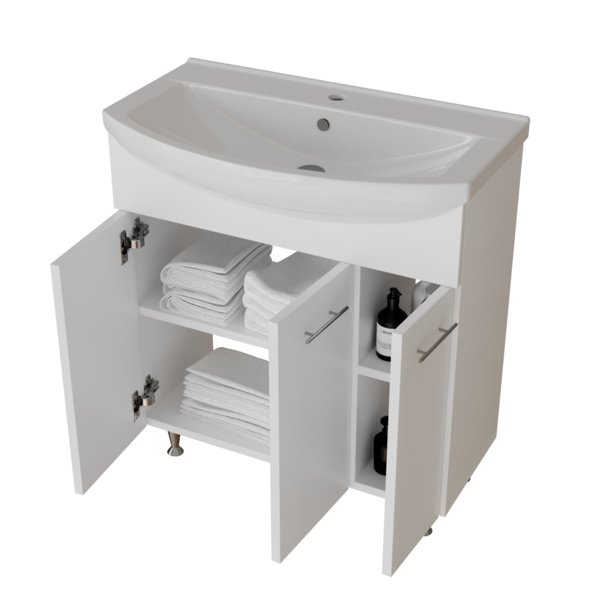 Тумба д/ванной, ВЕГА-75,  ОТДЕЛЬНО ПРИОБРЕТАЕТСЯ РАКОВИНА под раковину Best-75, Sanita Lux, ПВХ, раковина в комплект не входит