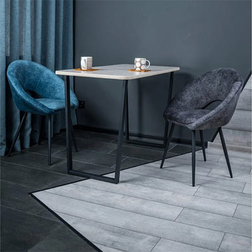 Стол обеденный Лофт 760х1150х590 мм, черный матовый/дуб беленный, LAKSI, 1/1