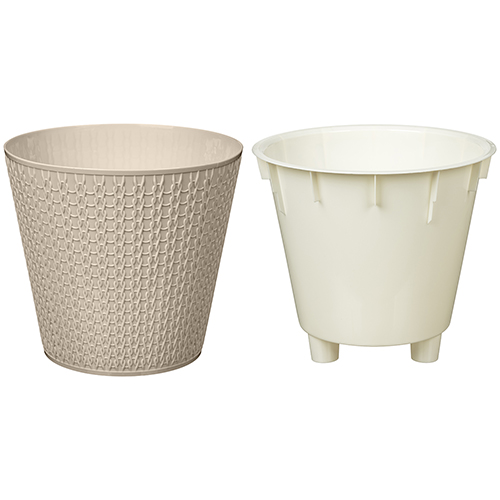 Горшок для цветов 4 л Homver Velvet 221602927/01, 200 мм, бежевый