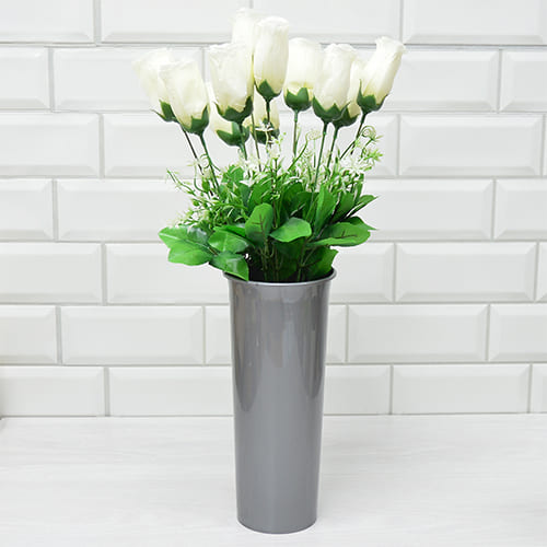 Ваза для цветов 110 мм Homver 221315535/02, серый перламутр