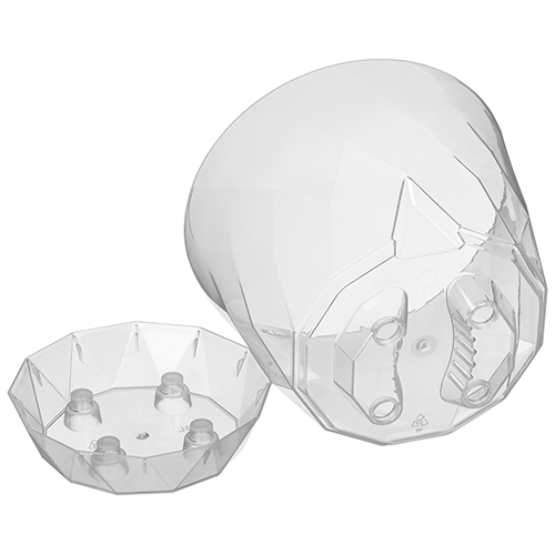 Горшок для орхидей 2.3 л Homver Laurel 221615101/00, 175 мм, с поддоном, бесцветный