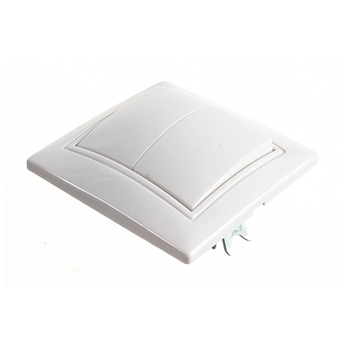 Выключатель СП 2-клавишный 10А белый, керамика Венера Smartbuy, SBE-01w-10-SW2-0-c, 1/200