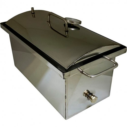 Коптильня большая усиленная с гидрозатвором +термометр, Алковар