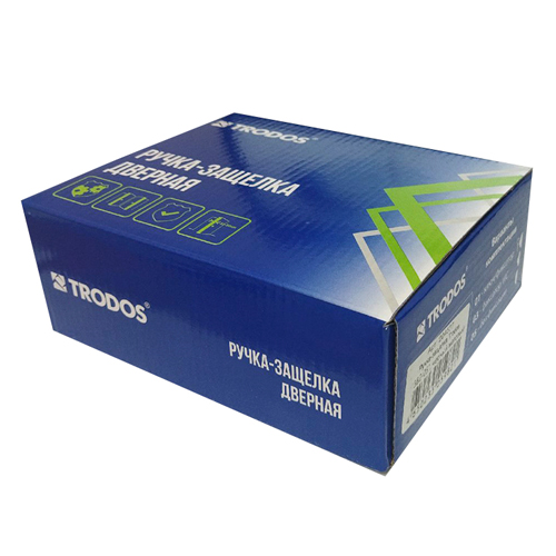 Ручка защелка ЗВ6-03 с фиксатором универсальная Trodos, золото, 1/24