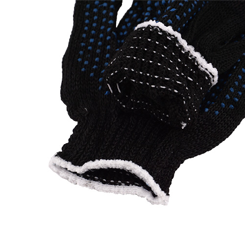 Перчатки х/б черные 10 кл, 4-нит с ПВХ эконом, 10/300