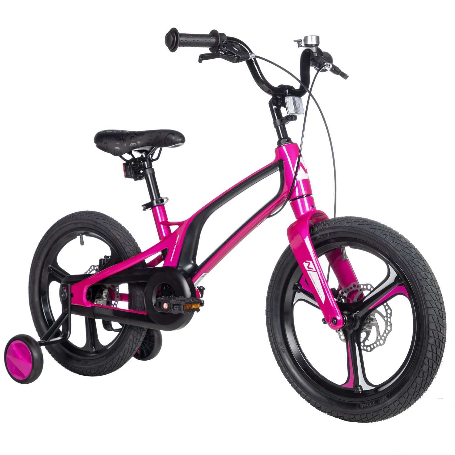 Велосипед NOVATRACK 16, FLIGHT PRO. Магний-алюм.рама, пурпурный, полная защ.цепи, Дисковый тормоз, м